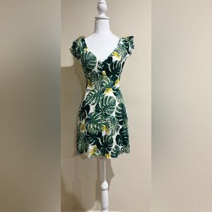 For Love And Lemons Tropical Green Mini Dress